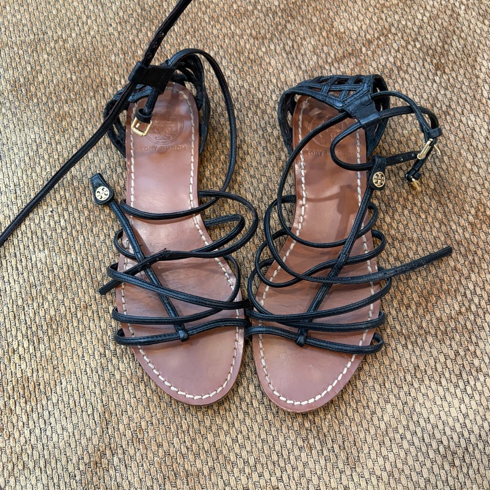 Tory Burch Black Strappy Sandals